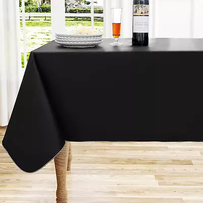 Rectangle Vinyl Tablecloth Waterproof Spillproof Plastic Flannel Backed Table C • $14.42