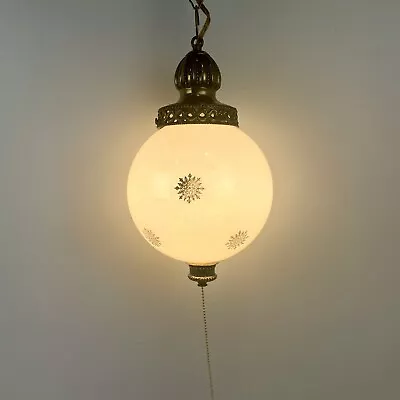 Mid Century Modern Atomic Hollywood Regency Starburst Swag Hanging Light Lamp • $183.89