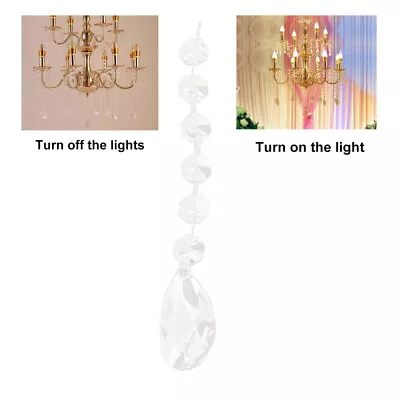  10PCS Crystal Pendant Pendant Lamp Pendant Glass Bead Chain For Home Hotel Bar • £16.99