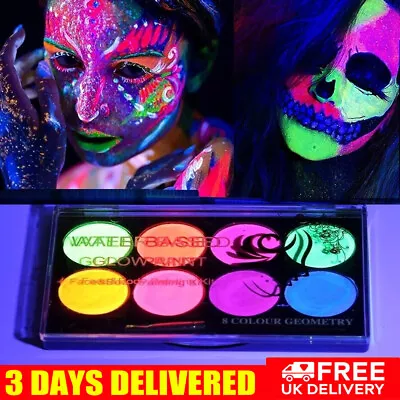 Non Toxic 8 Color Face Body Paint Make Up Palette Kit Water Based Oil Painting • £4.90