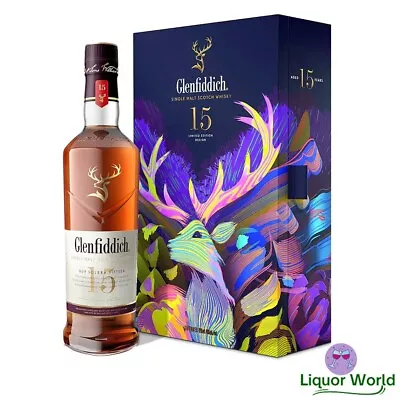 Glenfiddich 15 YO Limited Edition Design + Flask Single Malt Scotch Whisky 700mL • $230.99