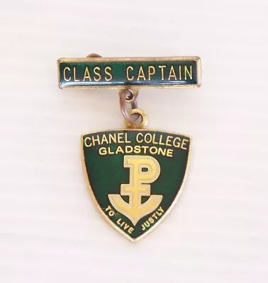 Vintage Chanel College Gladstone School Qld Student Lapel Hat Pin Badge Brooch • $28.48