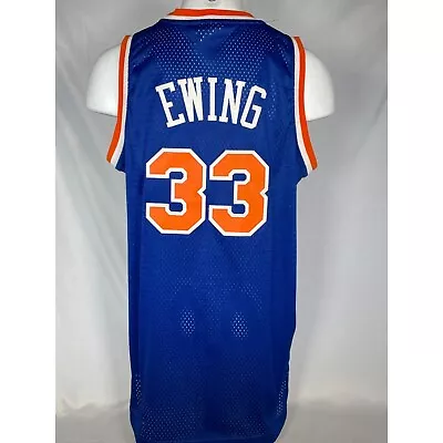 Patrick Ewing #33 New York Knicks Adidas Blue Retro Jersey Men's LARGE • $89.99