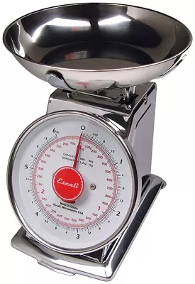 Mercado Escali Dial Kitchen Scale Stainless Bowl 11 Lb / 5 Kg Capacity • $38.49