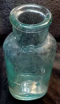 Estate Western 1875 Thick Glass Cork Top Crude Lots Of Bubbles Medicine Bottle  • $30