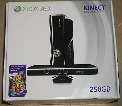 Black Microsoft Xbox 360 250 Gb System Console NEW Sealed W/ Kinect Adventures • $799.99