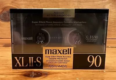 New Sealed! MAXELL XL II-S 90  Super Silent Audio Cassette Tape Japan 1988 • $16.96