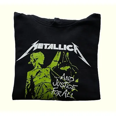 METALLICA VTG MENs HOODIE SWEATSHIRT Y2K 90s ROCK TOUR CORE CONCERT BLACK SZ M • $58