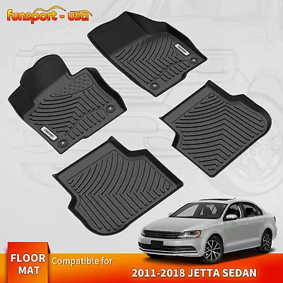 Floor Mats Liner For 2011-2018 Volkswagen Jetta Sedan TPE 3D Liners All Weather • $93.99