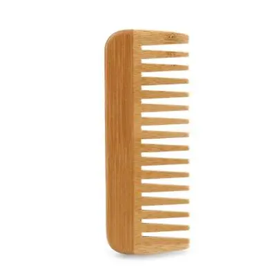 Natural Bamboo Wide Tooth Comb Detangling Anti-Static Curly Hair For Women Men • £3.44