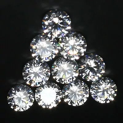 Lab Created DE Color VVS1 Lot 10 Pcs 2.00 Mm Round Cut White Loose Diamond • £40.40