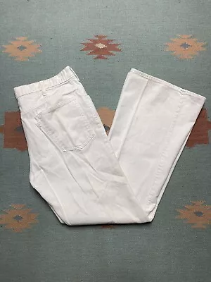 Vintage 1970s Levi’s 646 Jeans Flared Bell Bottoms White 34x31 Talon Zip Hippie • $120