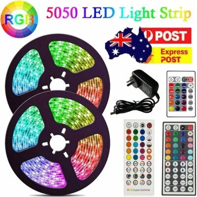 $9.05 • Buy 10/15/20M 5050 Wifi Smart RGB LED Strip Lights Bluetooth Control Music Power Set