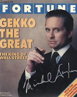 Michael Douglas Signed Fortune Photo Wall Street Prop Replica Autograph Beckett • $500