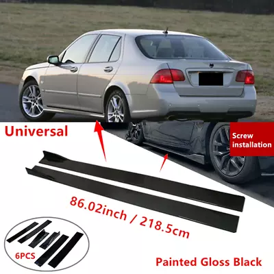 86  Fit For Saab 9-5 06-09 Side Skirt Lip Extension Splitter Rocker Panel Gloss • $52.52