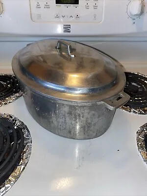 Vtg Super Maid Cookware Aluminum Pot With Lid Dutch Oven Roaster Pan Stock READ • $24.95