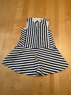 Mayoral Navy White Stripe Cutout Back Girls Dress Sz 2t 24 Mos • $17.99