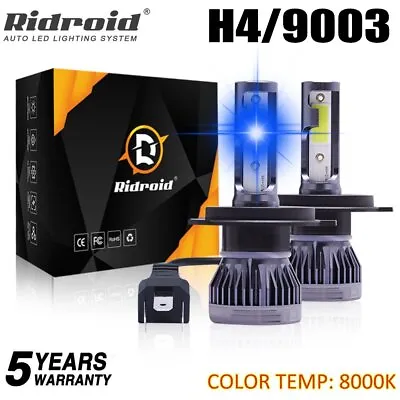 2x H4 9003 HB2 Super Bright LED Headlight Kit High Low Beam Bulb Blue 8000K Lamp • $12.99