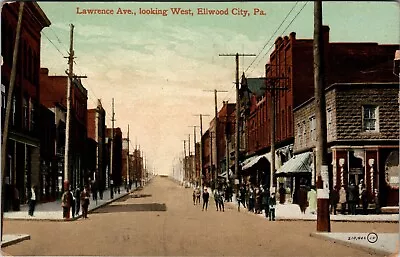 1900s Ellwood City PA Lawrence Ave Looking West Pennsylvania Vintage Postcard  • $12.50