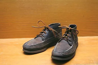J. Crew X Sperry Topsider Boots Brown Leather Boat Shoes Men's Size 8M • $49