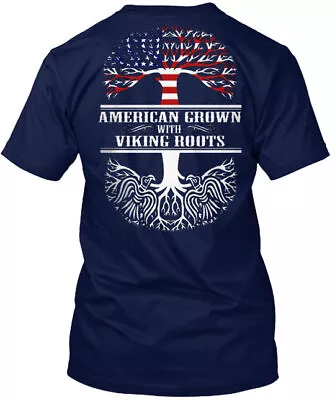 Vikings - American Grown With Viking Roots T-Shirt • $18.89