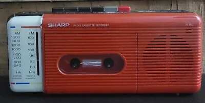 Sharp QT-V5 (R) Radio Cassette Tape Recorder Vintage 80's Red Tested And Works! • $99.99