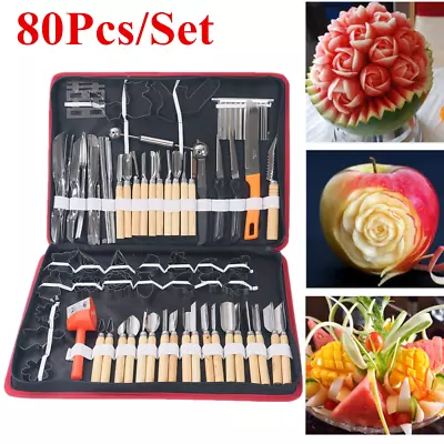 80Pcs/Set Kitchen Carving Tools Vegetable Fruit Peeling Carving Sculpting Kit • $29.99