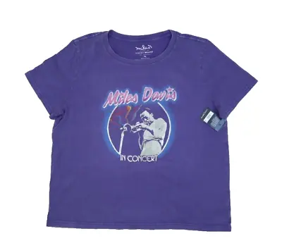 Lucky Brand Miles Davis Graphic Print T-Shirt Purple Deep Wisteria Womens XL • £20.89