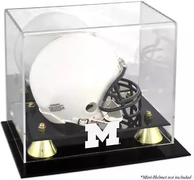 Michigan Wolverines Golden Classic Logo Mini Helmet Display Case - Fanatics • $49.99