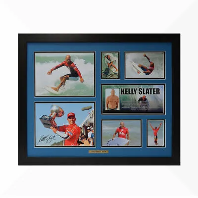 $108 • Buy Kelly Slater Signed & Framed Memorabilia - Blue/Black - Limited Edition 