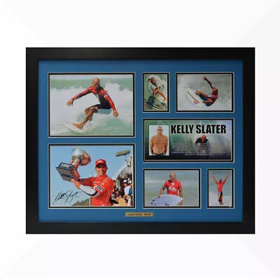 $108 • Buy Kelly Slater Signed & Framed Memorabilia - Blue/Black - Limited Edition 