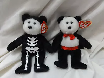 Ty Halloweenie Teeny Beanies Lot Of 2 Minis Bears ~ Boneses & Van Pyre ~ TAGS! • $24.99