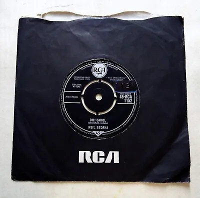 NEIL SEDAKA~ OH CAROL ~ 7 Vinyl Single Record ~45-RCA 1152~ 1959 (*95) • £4.30