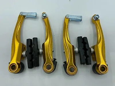 Aluminum V Brake Complete Set Mountain Bike Road Bike Front & Rear MTB BMX GOLD • $14.99