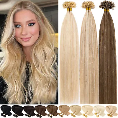 Russian Nail U Tip Human Remy Hair Extensions Pre Bonded Keratin Glue THICK 200S • £28.91