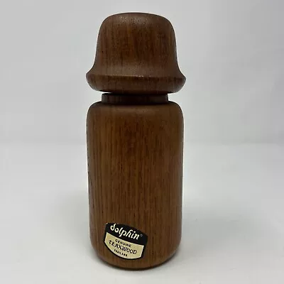 Vintage MCM Teak Wood Salt Shaker Set Mushroom Top • $15