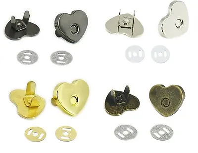 £1.99 • Buy Heart Shape Magnetic Clasp Snaps Purse Clutch Closures Bag Craft Sew DIY Metal