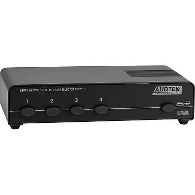 Audtek SSW-4 Speaker Selector Switch Impedance Matching 1 In 4 Out • $41.93