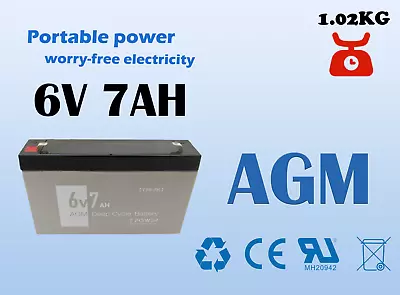 Reliable 6V 7AH Sealed Lead-Acid Battery – Long-lasting Power Supply • $27.99