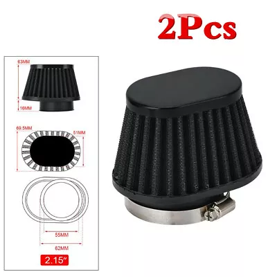 $26 • Buy 55mm ID Black High Performance Motorcycle Parts Pod Air Filter Cleaner Black X2