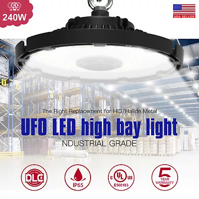 240W UFO LED High Bay Light Fixture 400W-1000W Metal Halide Replacement Dimmable • $119.49