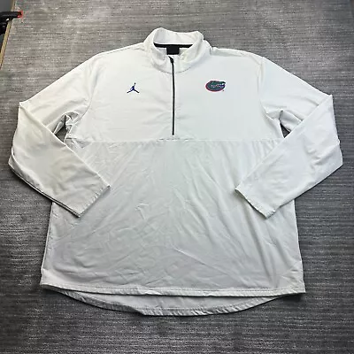 Florida Gators Jordan Sweater Mens 2XL XXL White Quarter Zip Collegiate • $35