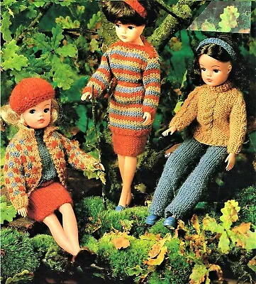£1.99 • Buy Teenage Dolls Clothes Sindy Barbie KNITTING PATTERN 4ply Skirt Sweater Coat 12 
