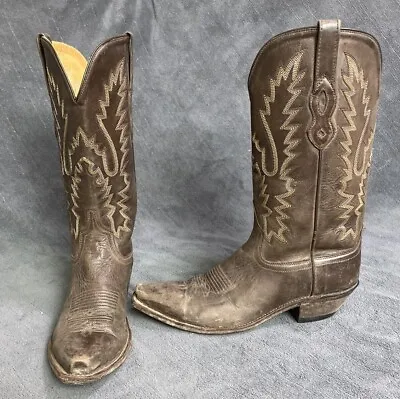 OLD WEST Cowboy Boots Women's 9 Brown  Leather Western Boots LF1534 Snip Toe • $43.11