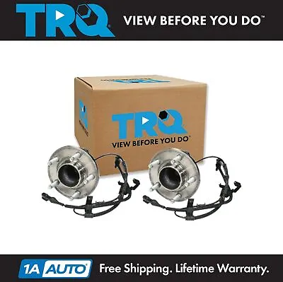 TRQ Front Wheel Hub & Bearing W/ Sensor Pair Set For Ford Mercury W/ ABS • $122.95