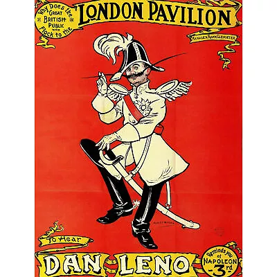 Advertising Dan Leno London Pavillion Comedian Art Canvas Print • £18.99