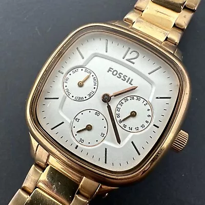 Fossil Women's ES2855 Rose Gold SS Multifunction Quartz Watch White Dial 6  • $23.85