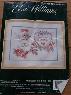 Elsa Williams Counted Cross Stitch Chart-Love Birds Wedding Sampler • £2.50