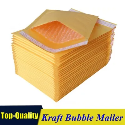 Kraft Bubble Mailers Padded Self Seal Shipping Bags Envelopes Multiple Sizes • $10.94