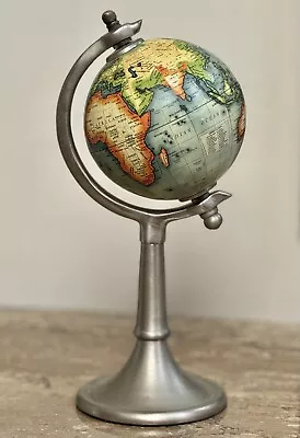 World Globe Learning Earth Map Geographic Globe W/Metal Stand Decor Vintage 14”  • $25.55